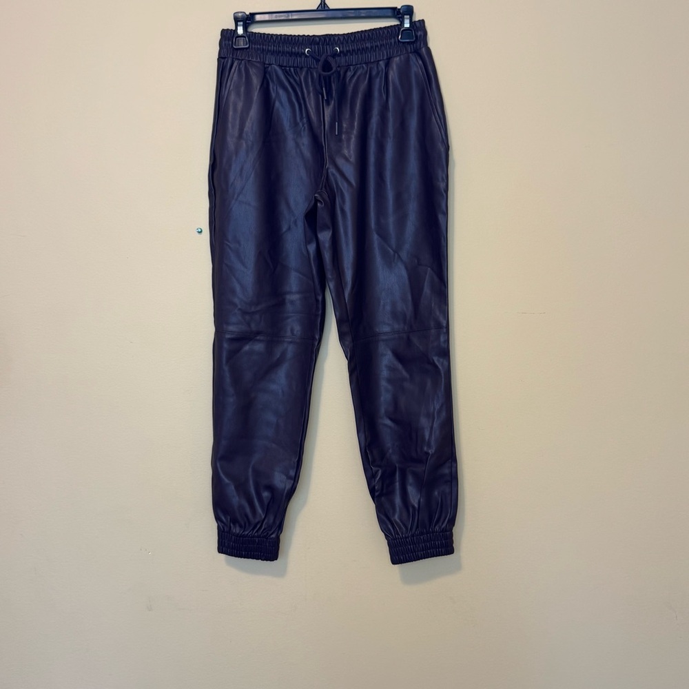 Truth by Republic brown faux leather joggers